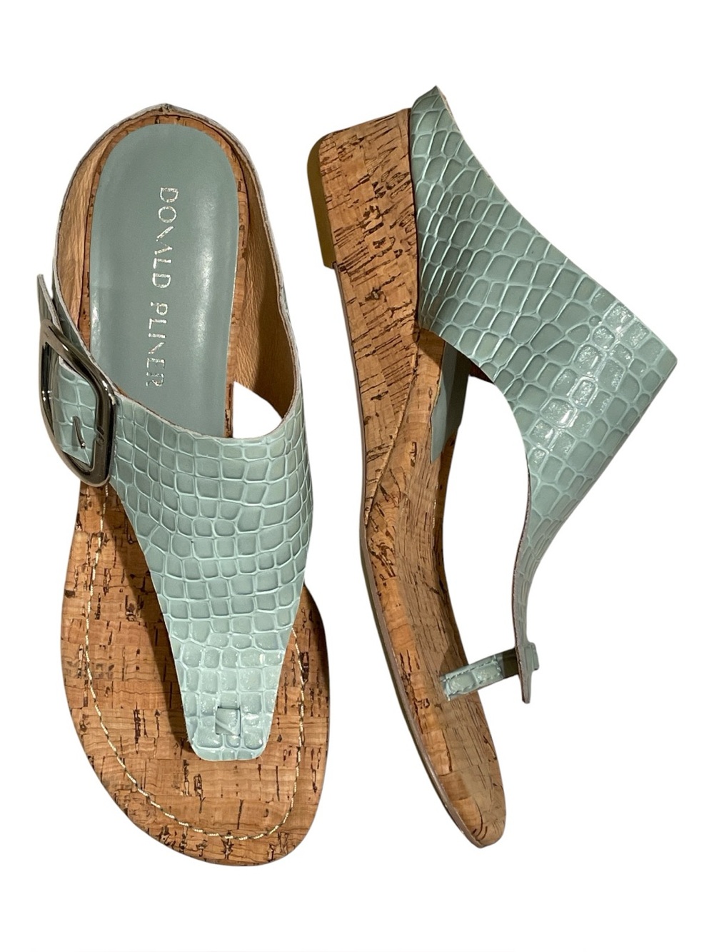 Donald J. Pliner Oltina Wedge Sandal | Mint Croc Embossed